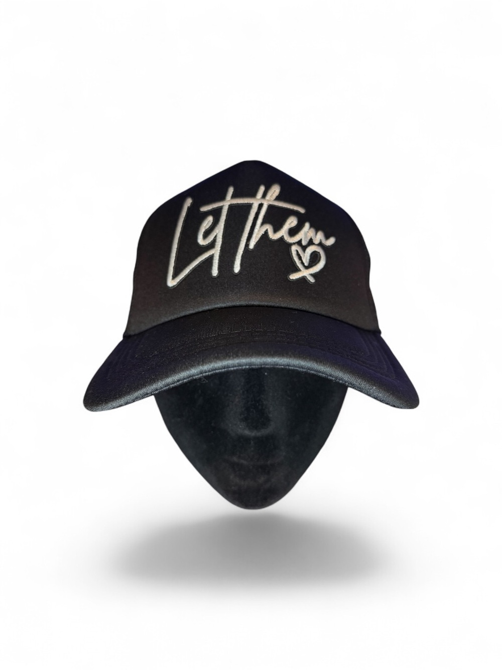 LetThem Black Embroidered Cap